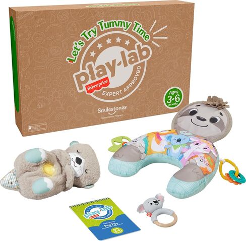 Fisher-Price Baby Play Kit Let’s Try Tummy Time Gift Set, Developmental Toys with Activity Guide for Infants Ages 3+ Months in Saudi Arabia