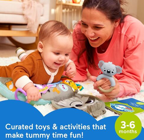 Fisher-Price Baby Play Kit Let’s Try Tummy Time Gift Set, Developmental Toys with Activity Guide for Infants Ages 3+ Months in Saudi Arabia