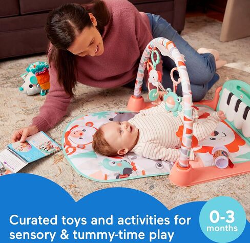 Fisher-Price Baby Play Kit Let’s Try Tummy Time Gift Set, Developmental Toys with Activity Guide for Infants Ages 3+ Months in Saudi Arabia