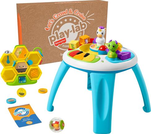 Fisher-Price Baby Play Kit Let’s Try Tummy Time Gift Set, Developmental Toys with Activity Guide for Infants Ages 3+ Months in Saudi Arabia