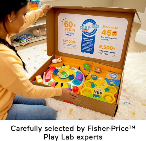 Fisher-Price Baby Play Kit Let’s Try Tummy Time Gift Set, Developmental Toys with Activity Guide for Infants Ages 3+ Months in Saudi Arabia