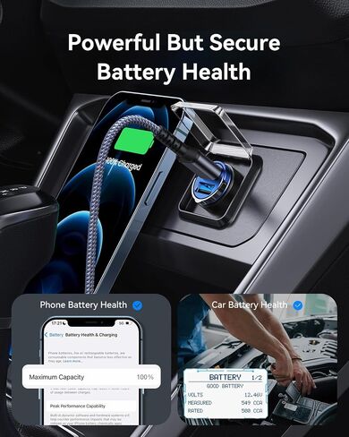 MRGLAS Car Charger, 4.8A [Pull Ring Design] Cigarette Lighter USB Charger,[Smallest All Metal] USB Car Charger Dual Port Car Charger Adapter Compatible with iPhone 14/13/12/11 Samsung Note 9/S10-Red in Saudi Arabia
