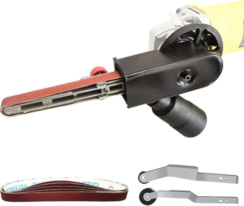 Belt Sander attachments for Angle Grinder, Corner Detailing File Sander adapter, US 5/8-11 Thread, Professional Tools for Welding Points Grinding, Woodworking and Metal Rust Removal (1/2x18 in belts) in Saudi Arabia