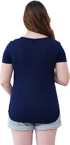 Bamboo Viscose Pregnancy Shirts Short Sleeve Crew Neck Nursing Top in Saudi Arabia