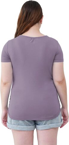 Bamboo Viscose Pregnancy Shirts Short Sleeve Crew Neck Nursing Top in Saudi Arabia