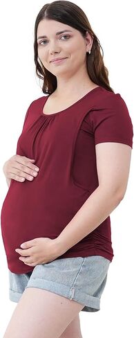 قمصان الحمل من الخيزران الفسكوزي بأكمام قصيرة ورقبة دائرية للرضاعة in Kuwait