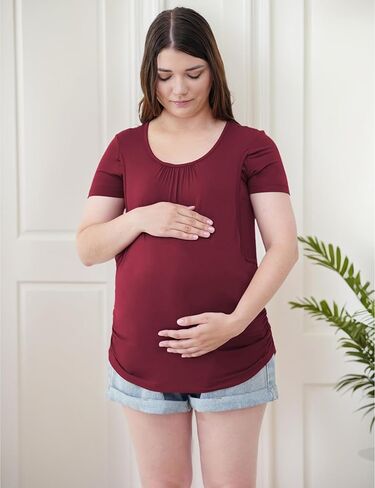 قمصان الحمل من الخيزران الفسكوزي بأكمام قصيرة ورقبة دائرية للرضاعة in Kuwait