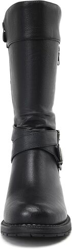 DECARSDZ Women's Mid-Calf Boots Fall Low Heel Fashion Ladies Combat motorcycle Boots in Kuwait
