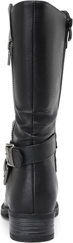 DECARSDZ Women's Mid-Calf Boots Fall Low Heel Fashion Ladies Combat motorcycle Boots in Kuwait