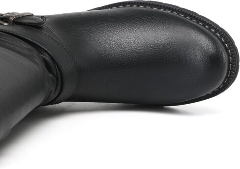 DECARSDZ Women's Mid-Calf Boots Fall Low Heel Fashion Ladies Combat motorcycle Boots in Kuwait
