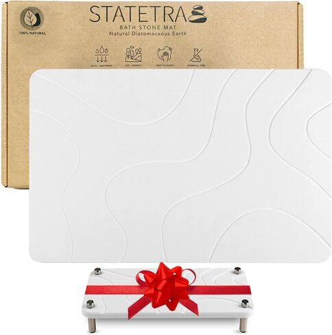Stone Bath Mat 15.3X23.6 Diatomaceous Bath Mat Quick Dry Bath Mat Stone, Stone Shower Mat Ultra Absorbent Stone Bath Mats for Bathroom Easy Clean & Chemical Free Bath Stone Mat Black Marble in Saudi Arabia