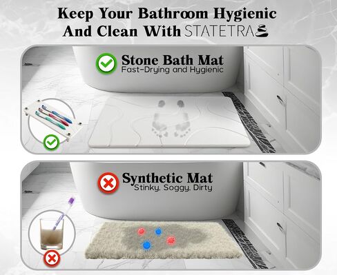 Stone Bath Mat 15.3X23.6 Diatomaceous Bath Mat Quick Dry Bath Mat Stone, Stone Shower Mat Ultra Absorbent Stone Bath Mats for Bathroom Easy Clean & Chemical Free Bath Stone Mat Black Marble in Saudi Arabia