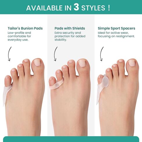 Welnove Tailor's Bunion Corrector Pads - 8 Pack Pinky Toe Protector, Bunion Corrector with Separator for Women Men, Gel Bunion Shield for Foot Pain Relief(Regular Pads) in Saudi Arabia