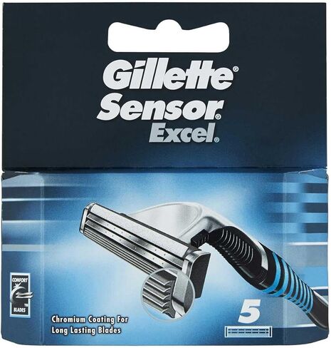 Gillette Sensor Excel Men's Razor Blade Refills, 5 Count, Mens Razors/Blades in Saudi Arabia