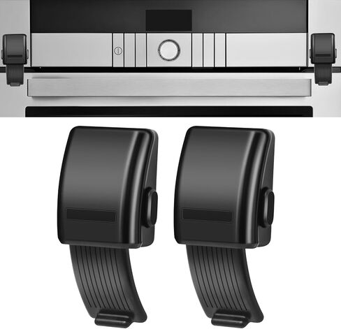 قفل فرن محدث مضاد للأطفال، قفل باب فرن صغير من أنجلكاي، خالٍ من الحفر، آمن للأطفال، قفل أمامي لحماية الأطفال (أسود، عبوتان) in Kuwait