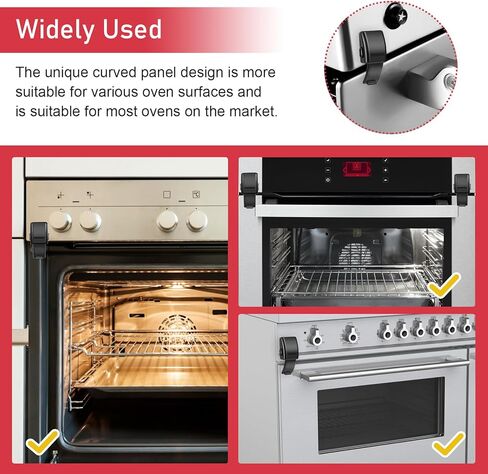 قفل فرن محدث مضاد للأطفال، قفل باب فرن صغير من أنجلكاي، خالٍ من الحفر، آمن للأطفال، قفل أمامي لحماية الأطفال (أسود، عبوتان) in Kuwait