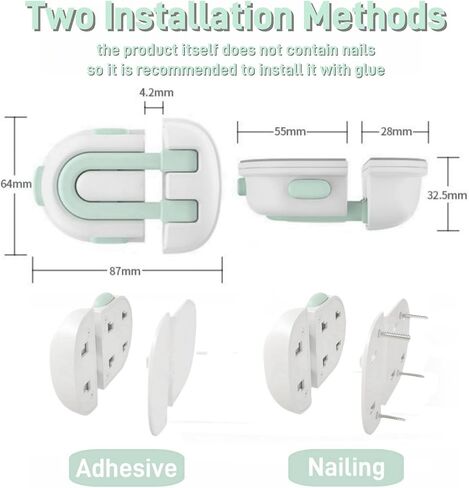 [2 Packs] Child Proof Fridge Lock with Adhesive, Child Safety Locks for Doors Cabinet, Refrigerator Lock Freezer Latch to Keep Door Closed for Toddler, Cats, Dogs in Saudi Arabia