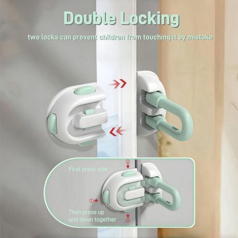 [2 Packs] Child Proof Fridge Lock with Adhesive, Child Safety Locks for Doors Cabinet, Refrigerator Lock Freezer Latch to Keep Door Closed for Toddler, Cats, Dogs in Saudi Arabia