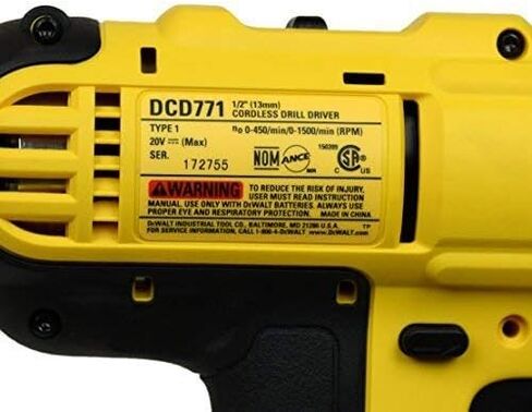 Dewalt DCD771B 20V MAX اللاسلكي ليثيوم أيون 1/2 بوصة مثقاب مدمج - أداة عارية (متجددة) in Saudi Arabia