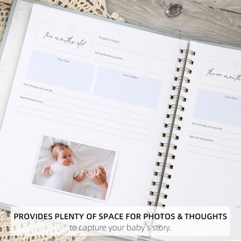 Keepsake Baby Memory Book for Boy or Girl - First 5 Year Baby Journal - Gender Neutral Baby Gift - Scrapbook or Photo Album for New Parents - Record Every Milestone from Birth to Age 5 (Light Blue) in Saudi Arabia