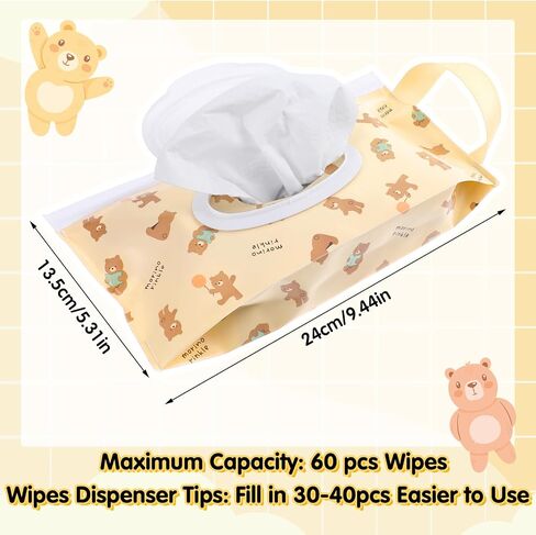 4 Pcs Baby Wipes Dispenser Refillable Wipes Pouch Reusable Wipes Pouch Portable Wipes Container Keep Wipes Fresh for Travel Outdoor Outing (4 Colors) in Saudi Arabia