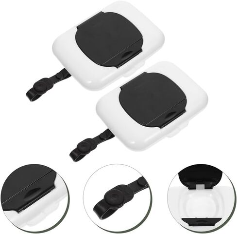 2pcs Baby Wipes Dispenser On The Go Wipes Dispenser Baby Outdoor Travel Stroller Box Travel Wipes Case Baby Wipe Holder Refillable Container for Car Bathroom in Saudi Arabia