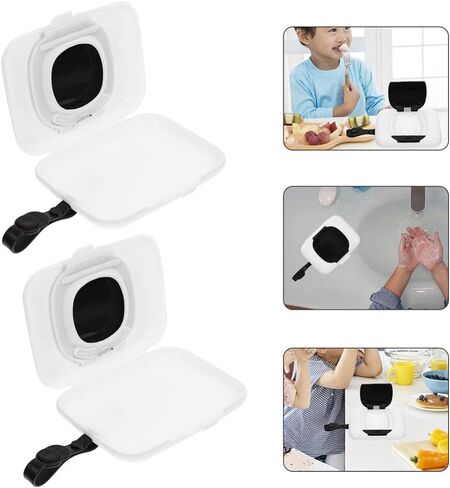 2pcs Baby Wipes Dispenser On The Go Wipes Dispenser Baby Outdoor Travel Stroller Box Travel Wipes Case Baby Wipe Holder Refillable Container for Car Bathroom in Saudi Arabia