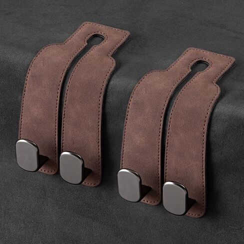 Car Seat Hooks for Headrest Purses and Bags Car Organization Accessories Double Flexible Leather Hooks Back Seat Hanger 2 in 1 Car Organizer and Storage Car Must Haves (Black- 2 Packs in Saudi Arabia