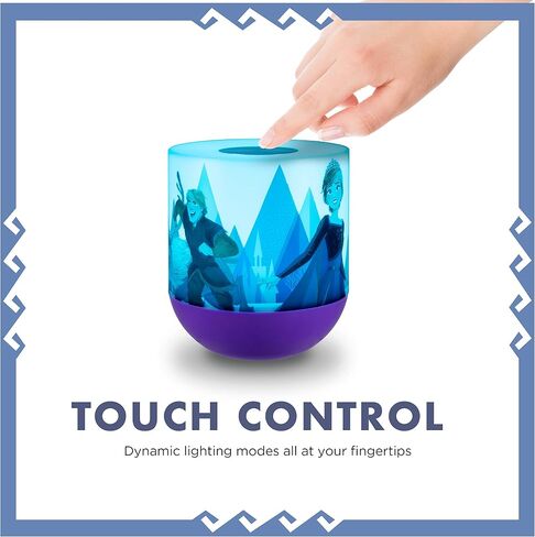 Disney Frozen LED Tabletop Lamp, Color-Changing, Elsa and Anna, Touch Sensor On/Off, Girls Night Light, Ideal for Children, Bedside, Bathroom, Playroom, Nursery, Decor, 49621 in Saudi Arabia