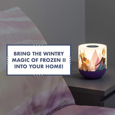 Disney Frozen LED Tabletop Lamp, Color-Changing, Elsa and Anna, Touch Sensor On/Off, Girls Night Light, Ideal for Children, Bedside, Bathroom, Playroom, Nursery, Decor, 49621 in Saudi Arabia