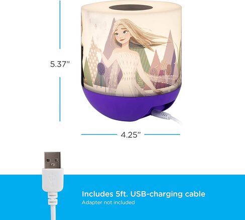 Disney Frozen LED Tabletop Lamp, Color-Changing, Elsa and Anna, Touch Sensor On/Off, Girls Night Light, Ideal for Children, Bedside, Bathroom, Playroom, Nursery, Decor, 49621 in Saudi Arabia
