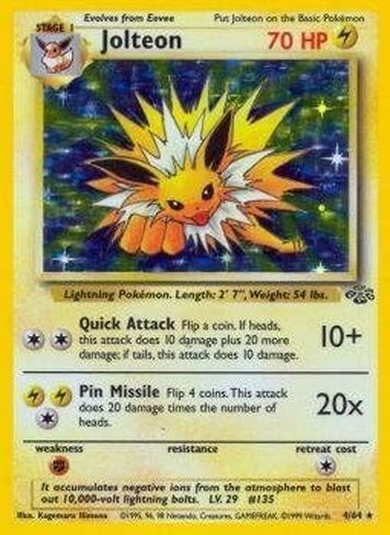 بوكيمون فردي - Jolteon - 4/64 - Holo Rare - إصدار غير محدود - الغابة in Saudi Arabia