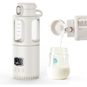 Temperature Control Milk Warmer,Portable Heating Cup with LCD Display 37°C-55°C Water Warmer for Instant breastmilk, Formula with 12 Ounces Big Capacity