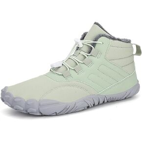 Barefoot Shoes Men's Womens Wide Toe Box Winter Trail Runner Minimalist Zero Drop Sole Cotton Boots Fur Lined Hiking Walking Shoes