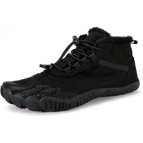 Barefoot Shoes Men's Womens Wide Toe Box Winter Trail Runner Minimalist Zero Drop Sole Cotton Boots Fur Lined Hiking Walking Shoes