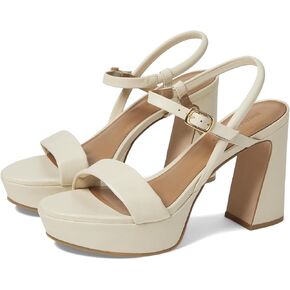 Bernardo® Ventura Heeled Sandals for Women – Leather Construction – Rubber Outsole – Ankle Buckle Closure Eggshell 7 M