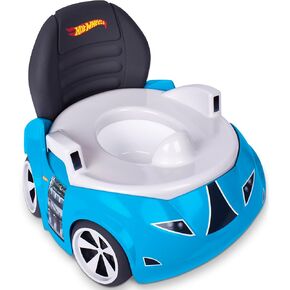 Hot Wheels Blue Race Car Potty Training Toilet, Includes Detachable Toddler Toilet Seat and Kids Potty, Ages 12 Months and Up