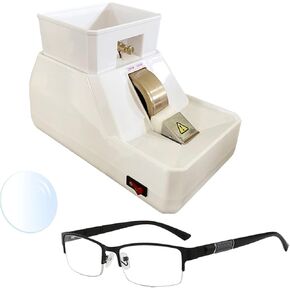 INTBUYING 110V Optical Hand Edger Manual Eyeglasses Lens Grinder Machine with #240 and #180 Lens Grinding Wheel 50W
