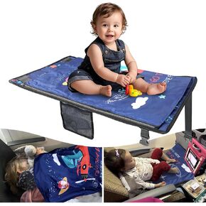 Kids Airplane Bed with Quilt, Safe and Cozy Toddler Airplane Bed, Toddler Travel Essential Seat Extender for Ages 2-5, Airplane Must Have for Toddlers
