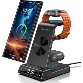Wireless Charger for Samsung Charging Station, 3 in 1 Android Phone Trio Multiple Devices Wireless Charger for Galaxy S22 Ultra/S21/Z Flip Fold 4, Charger for Galaxy Watch 5 Pro/4/3/, Galaxy Buds 2