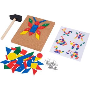 Adena Montessori Hammer and Nail Toys Wooden Pegboard Toys with Hammer Pegboard Puzzle Interesting Toys for 4 5 6 Years Old Toddlers