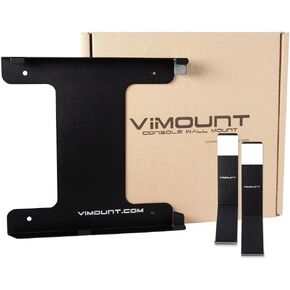 ViMount Wall Mount Metal Holder Compatible with PlayStation 4 PS4 Classic/FAT (first version) with 2x Controllers wall mount in Black Color