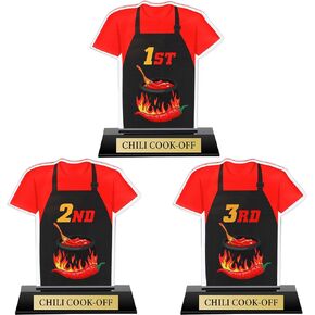 DoubleFill 3 Pcs Cook Trophies Gold Chef Hat Cooking Trophy Awards 4.72" Cooking Competition Trophy Prizes with Base for Chefs Culinary Cookoffs