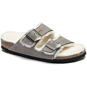 Birkenstock Unisex Arizona Sandal Shearling Stone Suede Shearling 36 R EU