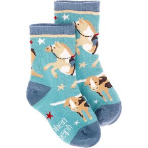 Stephen Joseph, Toddler Kids Boys Girls Unisex Non-Slip Fashion Cotton Crew Socks, Western, Large US
