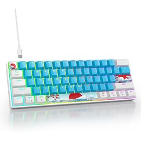 60% Mechanical Keyboard Green, Compact 60 Percent Gaming Keyboard RGB Backlit, 61 Keys Red Switches Mini Keyboard, USB Wired Office Keyboard for Windows Mac Laptop PC (61 Matcha)