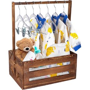 Baby Shower Crate Closet with Handles, Wooden Baby Shower Crate Closet Baby Shower Basket for Newborn Boys and Girls Wood Storage Containers for Organizing Crates for decoration