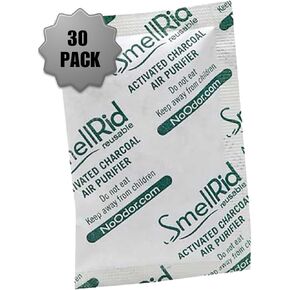 Activated Charcoal Smell Absorbent [30 Pack] - Mini 15g (2.4" x 3.2") Pack Treats 7 Sq. Ft.- Premium Natural Absorber Protects Against Odor, Dampness & Rust