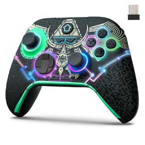 TiMOVO Switch Pro Controller for Switch/OLED with Wireless Adapter, Wireless Bluetooth Controller with RGB Light/Hall Joysticks/Hall Triggers, Switch Controller for Windows PC, Android, iOS