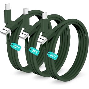Car Carplay Cable for iPhone 15(3FT+3FT+3FT), USB A to USB C for Carplay, Car Charger Cable Cord for iPhone 15/Pro Max/Pro/Plus, iPad Air 5th 4th Mini 6th-Dark Green
